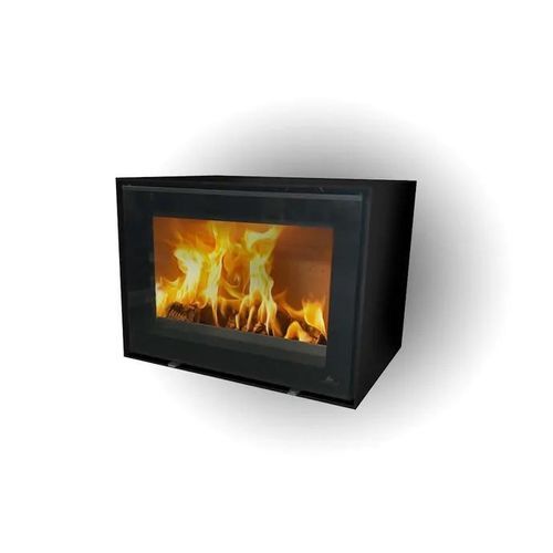 Stufa a legna - ZETA WALL BLACK - Jydepejsen A/S - da parete / contemporanea / in metallo