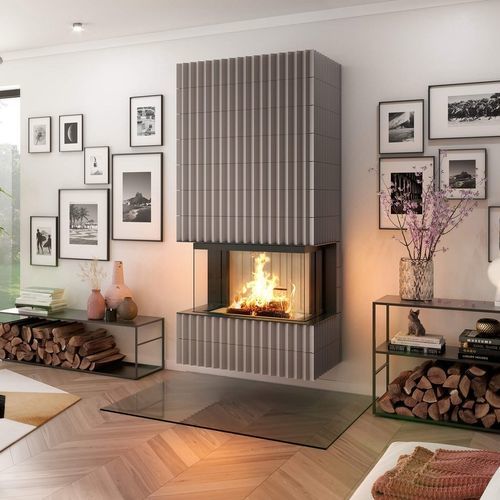 Focolare chiuso a legna - Premium A-3RL-80h - Spartherm - The Fire Company - a 3 facce / in metallo