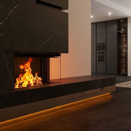 Focolare chiuso a legna - Premium V-2R-80h - Spartherm - The Fire Company - ad angolo / in metallo