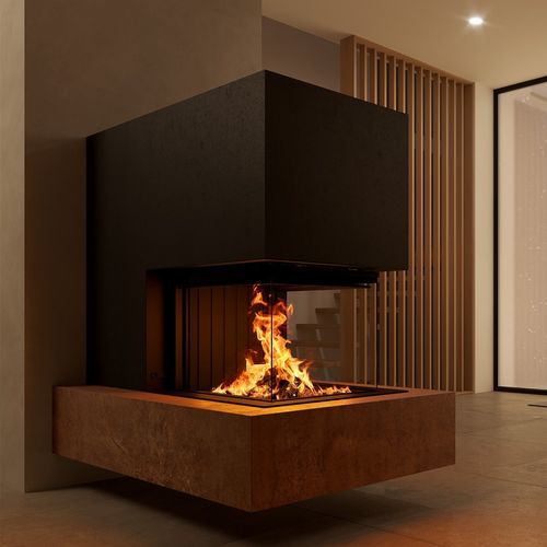 Focolare chiuso a legna - Premium A-U-70h - Spartherm - The Fire Company - a 3 facce / in metallo / da incasso