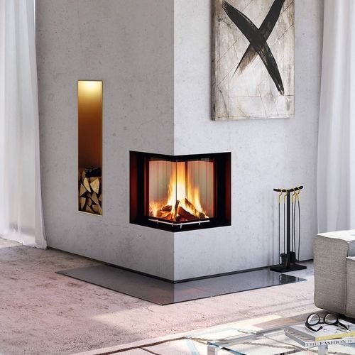 Focolare chiuso a legna - Mini 2LRh - Spartherm - The Fire Company - ad angolo / in metallo / da incasso