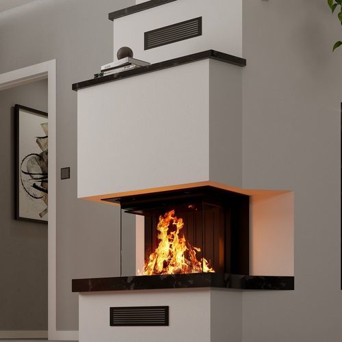 Focolare chiuso a legna - Premium A-3RL-60h - Spartherm - The Fire Company - a 3 facce / in metallo / da incasso