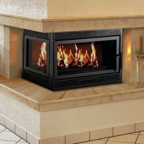 Inserto per camini ad angolo - cassette 2L - Spartherm - The Fire Company - a legna / in metallo / contemporaneo