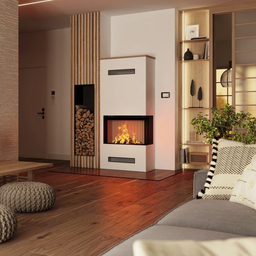 Inserto per camini a 2 facciate - LEAN 2R-70H - Spartherm - The Fire Company - a legna / in acciaio / a convezione naturale
