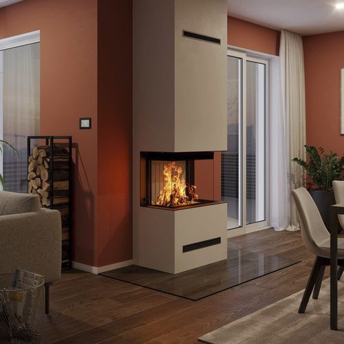 Inserto per camino trifacciale - LEAN 3RL-70H - Spartherm - The Fire Company - a legna / in acciaio / a convezione naturale