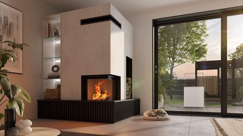 Inserto per camini ad angolo - Premium V-2R-55h - Spartherm - The Fire Company - a legna / telecomandato / classe A+