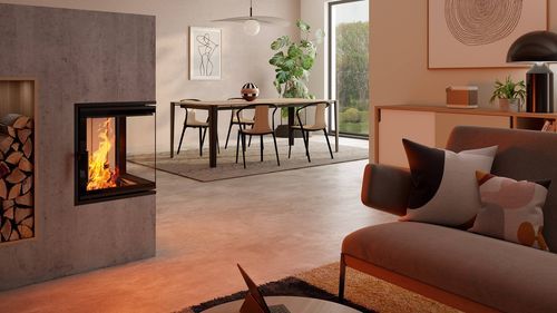 Inserto per camini a 2 facciate - Mini 2R - Spartherm - The Fire Company - a legna / moderno / telecomandato