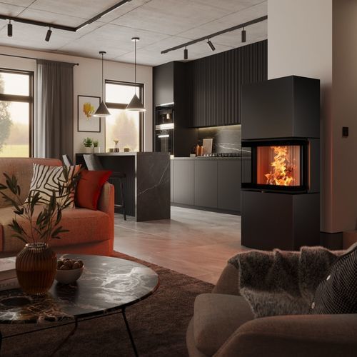 Stufa a legna - Largo S steel - Spartherm - The Fire Company - 5 kW...10 kW / 10 kW...20 kW / a pavimento