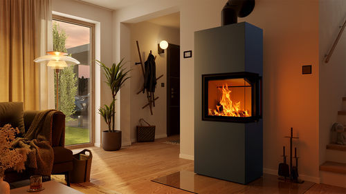 Stufa a legna - Lungo 2R - Spartherm - The Fire Company - a pavimento / a 2 facciate / ad angolo