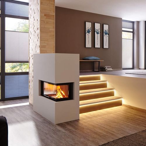 Inserto per camini ad angolo - VARIA AS-2RH - Spartherm - The Fire Company - a legna / da incasso / telecomandato
