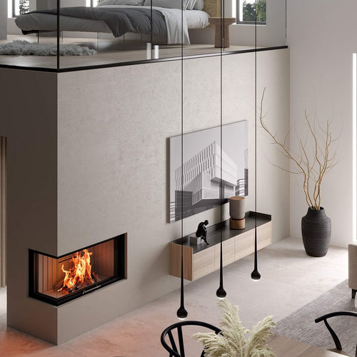 Inserto per camini ad angolo - VARIA 2R-100H - Spartherm - The Fire Company - a legna / classe A+ / da incasso