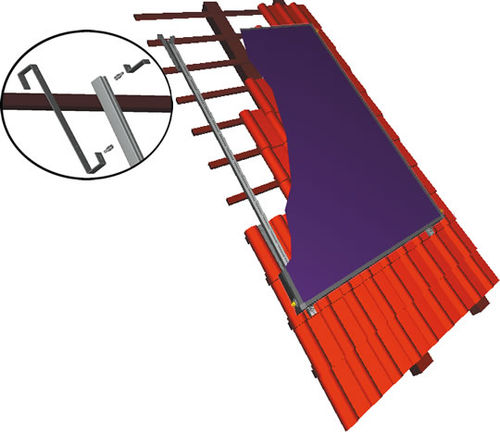 Sistema di montaggio per tetto di tegole - ON-ROOF - SUNSET Energietechnik GmbH - su tetto / solare / per collettore solare