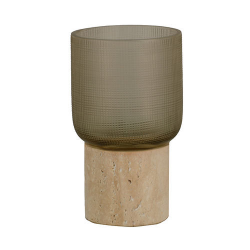 Portacandela in marmo - FUJI S - EUROFASHION HOMETEXTILES & CONCEPTS - in travertino
