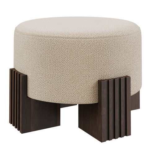Pouf contemporaneo - CLARK - EUROFASHION HOMETEXTILES & CONCEPTS - in tessuto / in faggio / tondo