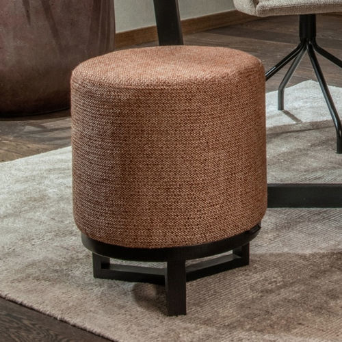 Pouf contemporaneo - FLYNN - EUROFASHION HOMETEXTILES & CONCEPTS - in tessuto / in legno / tondo