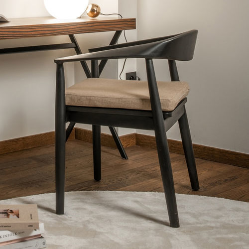 Sedia contemporanea - MONO - EUROFASHION HOMETEXTILES & CONCEPTS - da interno / in tessuto / con supporto in teak