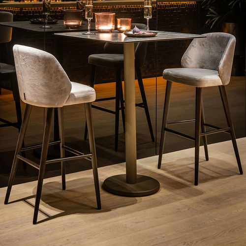Sedia alta contemporanea - VERGE - EUROFASHION HOMETEXTILES & CONCEPTS - da interno / in tessuto / con supporto in faggio
