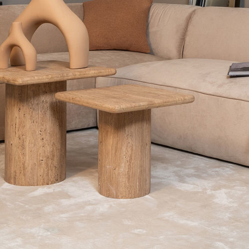 Tavolo d'appoggio contemporaneo - BEGA S - EUROFASHION HOMETEXTILES & CONCEPTS - in marmo / con supporto in marmo / quadrato