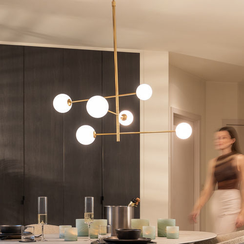 Lampada a sospensione - AMICI - EUROFASHION HOMETEXTILES & CONCEPTS - in metallo / in vetro / contemporanea