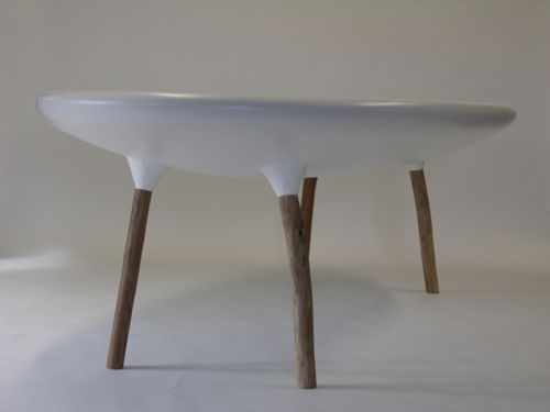Tavolo design originale - MONO - binome - in resina / in fibra di vetro / ovale
