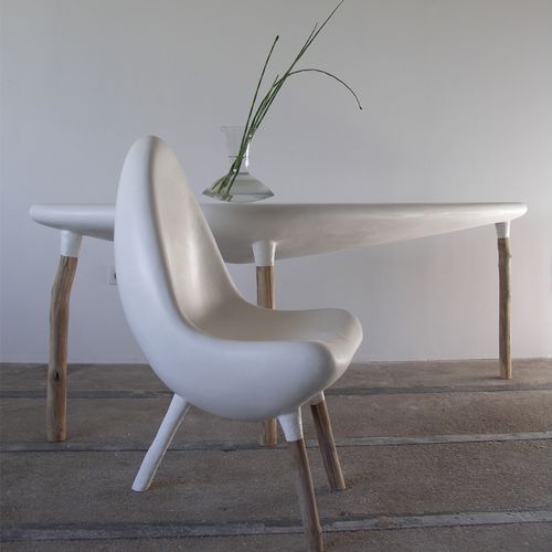 Consolle design organico - TRIPODE - binome - in legno / in resina / per uso residenziale