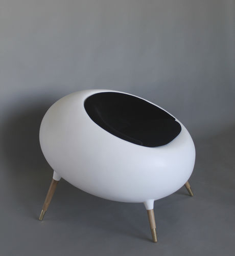 Poltrona design organico - ACARI - binome - in tessuto / in rovere / in fibra di vetro