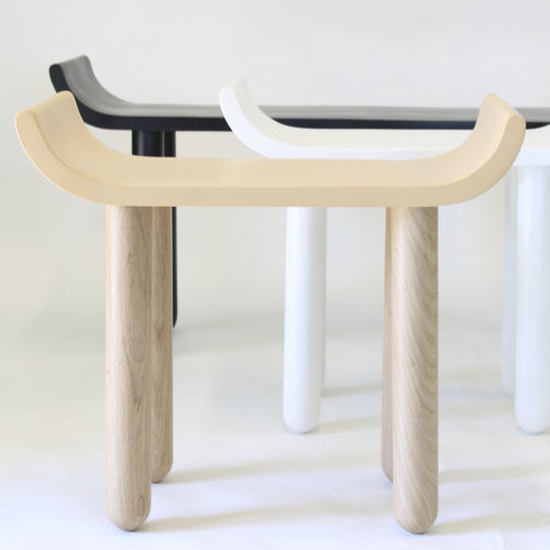 Sgabello contemporaneo - SLEDGE - binome - in rovere / in poliestere / in resina