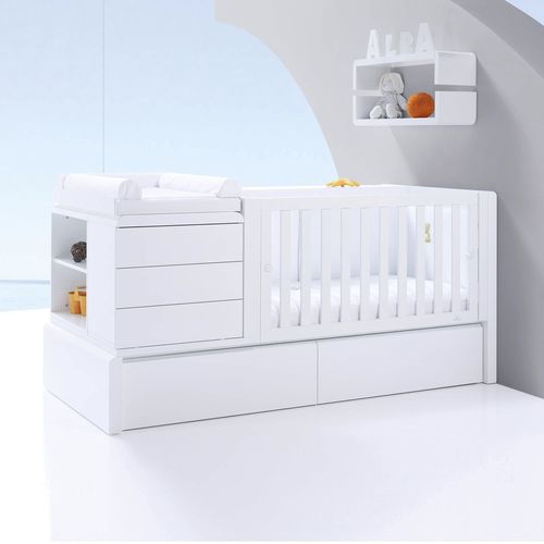 Letto per neonato allungabile - Premium Kurve - ALONDRA - singolo / contemporaneo / a cassetti