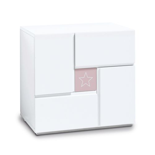 Comodino contemporaneo - Clip - ALONDRA - in MDF laccato / con supporto in pino / rettangolare