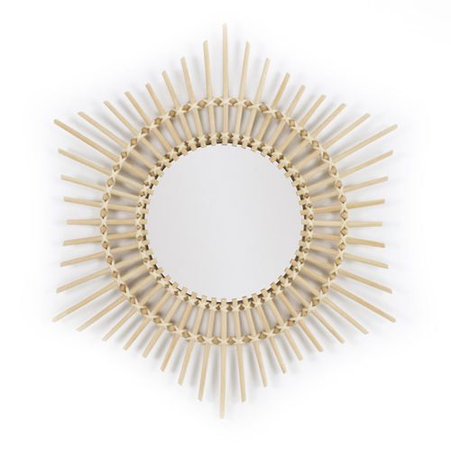 Specchio a muro - RE100-N99 - ALONDRA - in stile rustico / rotondo / in rattan