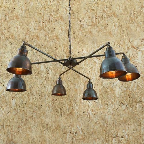 Lampadario in stile industriale - BRIDGETOWN  - Mullan Lighting - in ottone / da 6 lampadine / contract