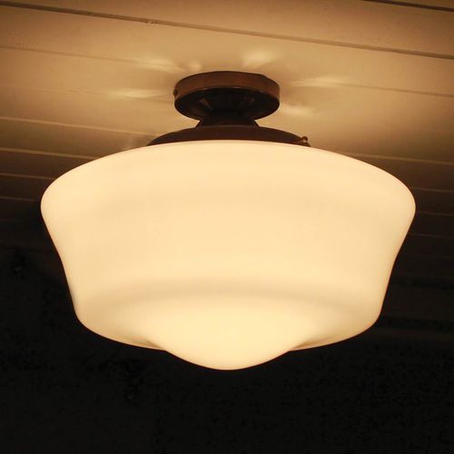 Plafoniera classica - SCHOOLHOUSE  - Mullan Lighting - rotonda / in vetro / in ottone