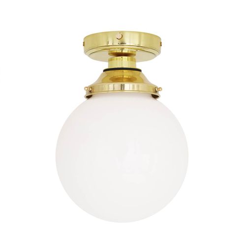 Plafoniera classica - DENIZ  - Mullan Lighting - rotonda / in vetro opalescente / in ottone lucidato