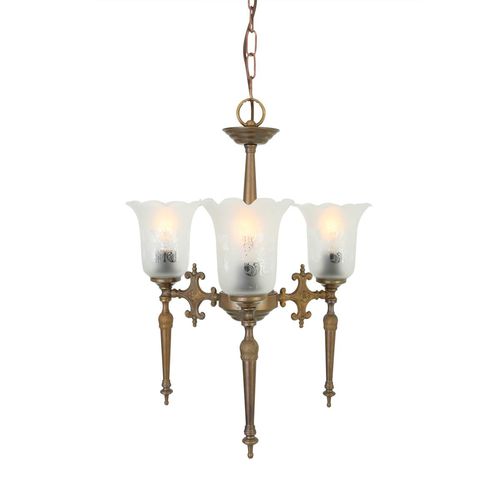 Lampadario classico - ALLEN  - Mullan Lighting - in vetro / in ottone lucidato / con 3 punti luce