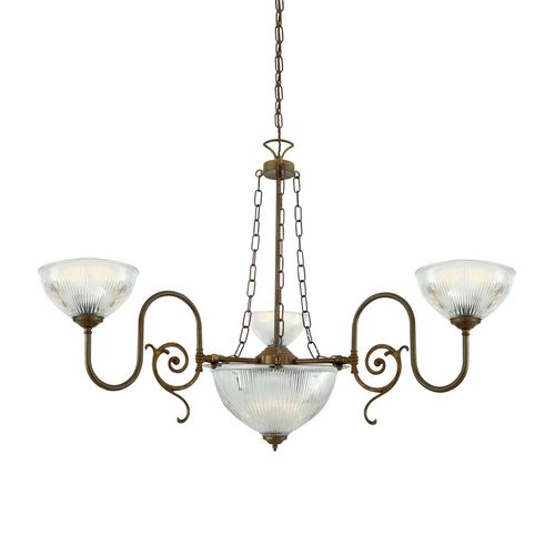 Lampadario classico - PADANG  - Mullan Lighting - in vetro / in ottone lucidato / da 5 lampadine