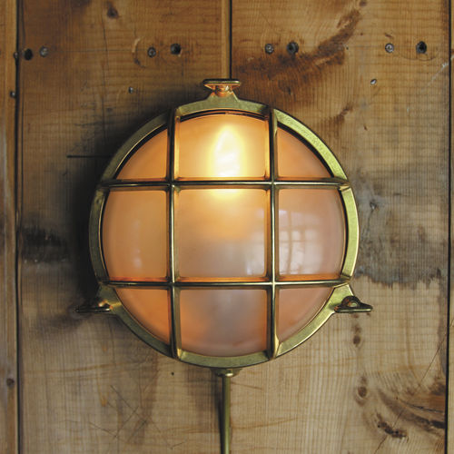 Applique in stile industriale - ADOO MARINE  - Mullan Lighting - da esterno / in ottone / in vetro