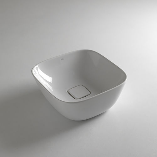 Lavabo da appoggio - SOUL 425  - BLEU PROVENCE - in ceramica / quadrato / contemporaneo