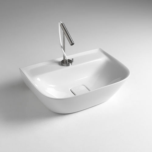 Lavabo da appoggio - BACK SOUL 650  - BLEU PROVENCE - in ceramica / rettangolare / contemporaneo