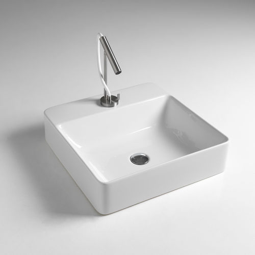 Lavabo da appoggio - BACK SLIDE 500 - BACK SLIDE 600 - BLEU PROVENCE - in ceramica / quadrato / contemporaneo