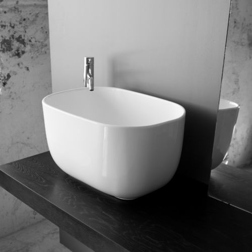 Lavabo da appoggio - BOWL: 1  - BLEU PROVENCE - in ceramica / ovale / contemporaneo