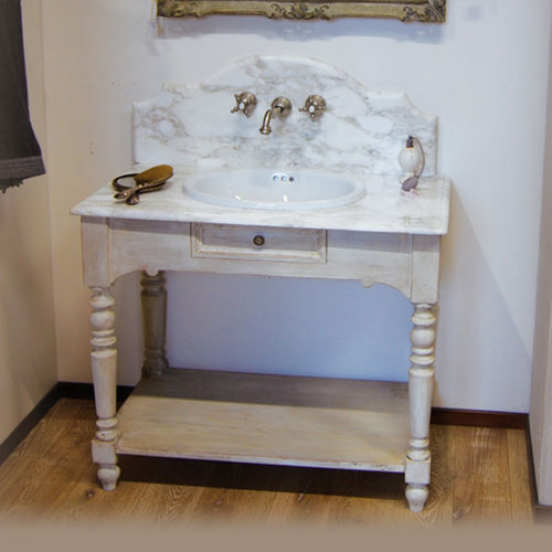 Mobile lavabo da appoggio - BASILIC - BLEU PROVENCE - in legno / in ceramica / classico