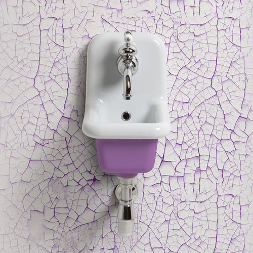 Lavabo sospeso - TCL26 - BLEU PROVENCE - in ceramica / quadrato / 1 foro