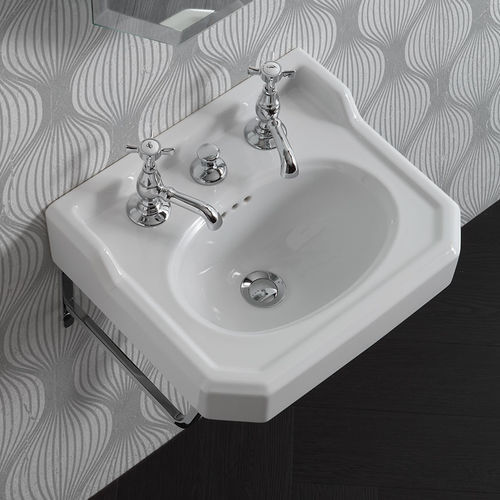 Lavabo sospeso - BP745 - BLEU PROVENCE - in ceramica / con specchio regolabile / Made in Italy