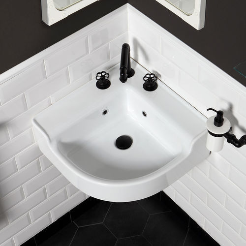 Lavabo sospeso - BP450C - BLEU PROVENCE - in ceramica / d'angolo / contemporaneo