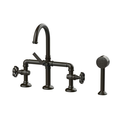 Miscelatore doppio comando da appoggio - RL10RAL - BLEU PROVENCE - in ottone / da cucina / 4 fori