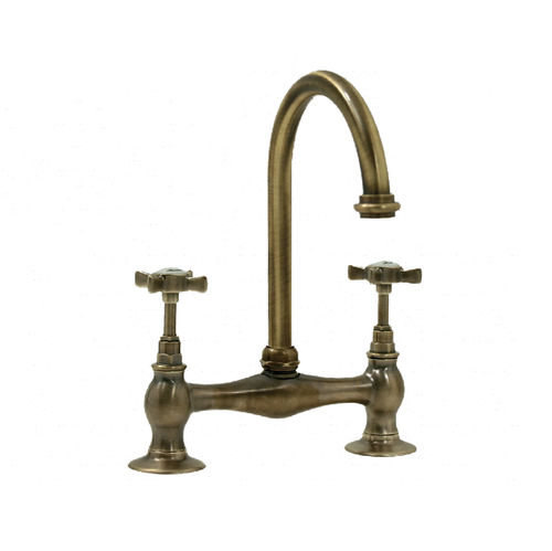 Miscelatore doppio comando da appoggio - RL11 - BLEU PROVENCE - in ottone / da cucina / 2 fori