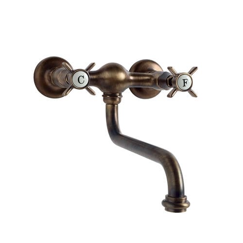 Miscelatore doppio comando da parete - RK01 - BLEU PROVENCE - in ottone / da cucina / 2 fori