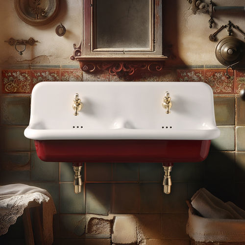 Lavabo sospeso - TCL120 - BLEU PROVENCE - in ceramica / lucido / finitura opaca