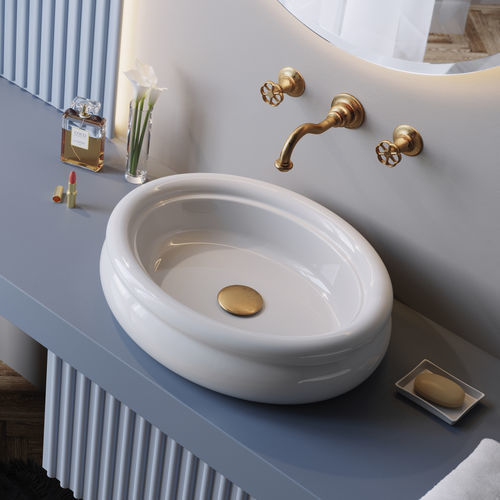 Lavabo da appoggio - BP356 - BLEU PROVENCE - in ceramica / personalizzabile / antibatterico
