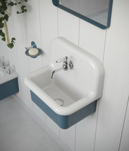 Lavabo sospeso - TCL45 - BLEU PROVENCE - in ceramica / con miscelatore / finitura opaca